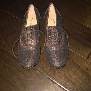 Brown sparkly shoes